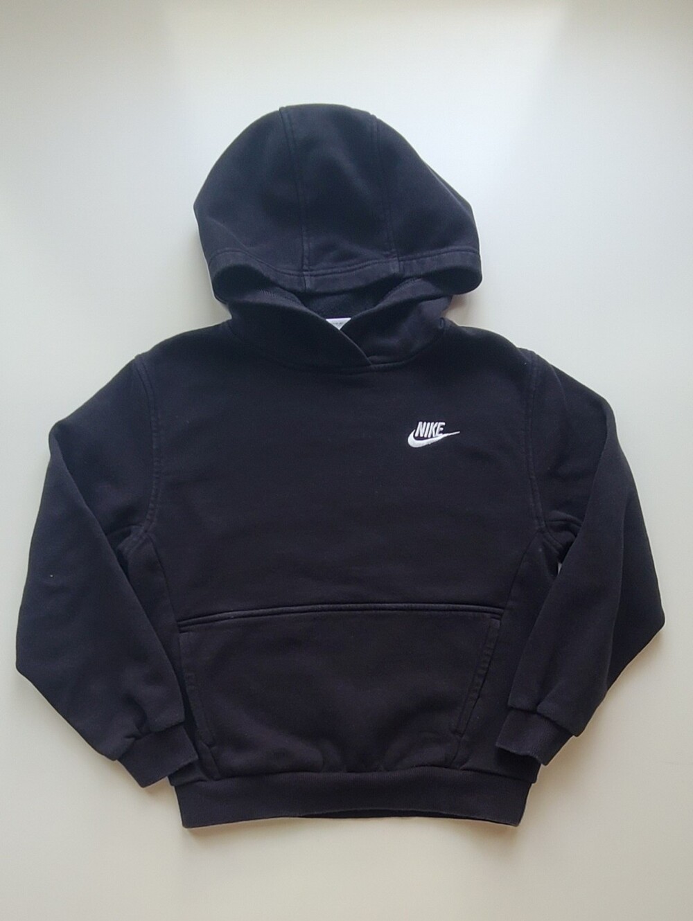Nike Unisex Kids Pullover Hoodie/Sweatshirt Medium Black Logo Pockets